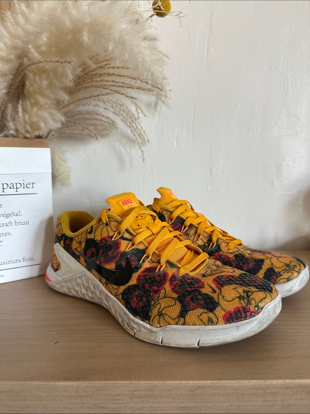 Nike Metcon 4 Yellow Floral Pattern